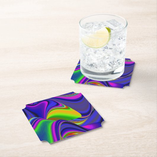 Summerrainbow , Abstrakt 3D Rainbowart Untersetzer (Vor Ort)