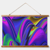 Summerrainbow , Abstrakt 3D Rainbowart Wandteppich Mit Holzrahmen (Vorne)