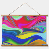 Summerrainbow , Abstrakt 3D Rainbowart Wandteppich Mit Holzrahmen (Vorne)