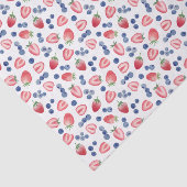 Summerred White Blue Strawberries Blueberries Seidenpapier (Ausschnitt)