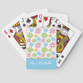 Summerry Pink Lime Green Blue Blume Art Muster Spielkarten (Rückseite)