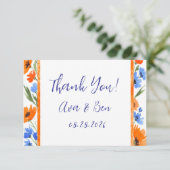 Summer's Embrace Wildblume Hochzeit Dankeschön Car Dankeskarte (Stehend Vorderseite)