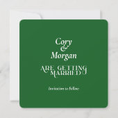 Summers Green Solid Color Wedding|Save the Date (Rückseite)