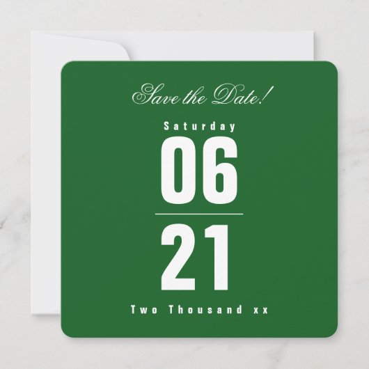 Summers Green Solid Color Wedding|Save the Date (Vorderseite)