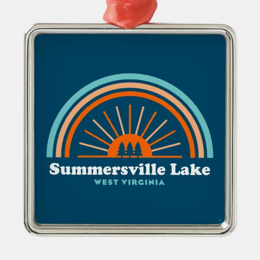 Summersville Lake West Virginia Rainbow Ornament Aus Metall (Vorne)