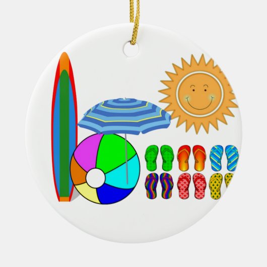 Summertime Beach Party Keramik Ornament (Vorne)