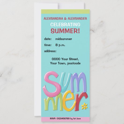 Summertime blue GRILLEN Einladung (Rückseite)