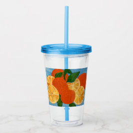 Summertime Citrus Orange Artistic Tumbler Acryltrinkbecher