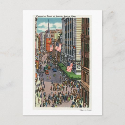 Summertime Crowds in Washington Street Postkarte (Vorderseite)