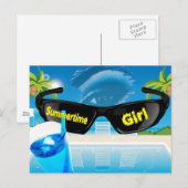 Summertime Girl Postkarte (Vorne/Hinten)