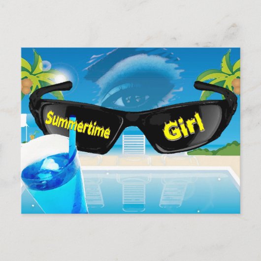 Summertime Girl Postkarte (Vorderseite)