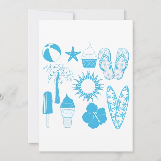 Summertime-Icons Einladung (Vorderseite)