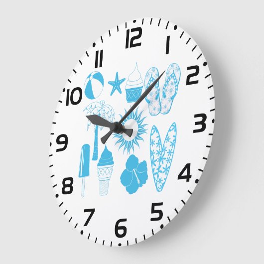 Summertime-Icons Große Wanduhr (Winkel)