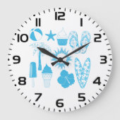 Summertime-Icons Große Wanduhr (Vorderseite)