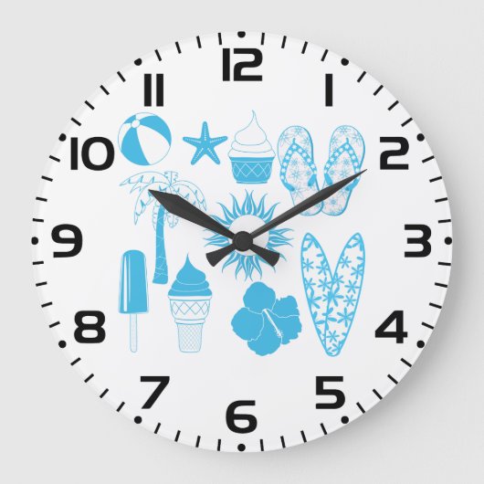 Summertime-Icons Große Wanduhr (Vorderseite)