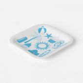 Summertime-Icons Pappteller (Gewinkelt)