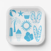 Summertime-Icons Pappteller (Vorderseite)