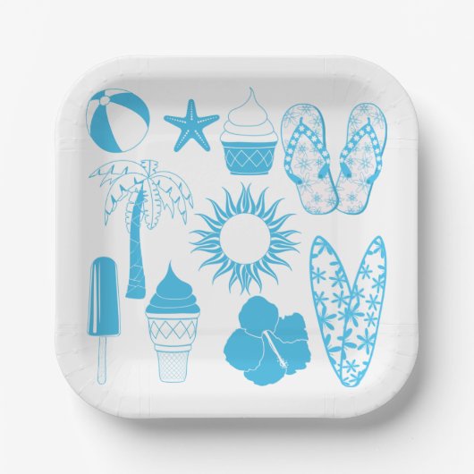 Summertime-Icons Pappteller (Vorderseite)