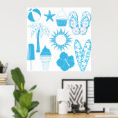 Summertime-Icons Poster (Heimbüro)
