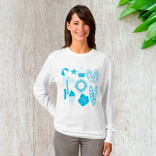 Summertime Icons Womens Long Sleeve T-Shirt