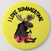 Summertime Moose Button Abzeichen (Vorderseite)