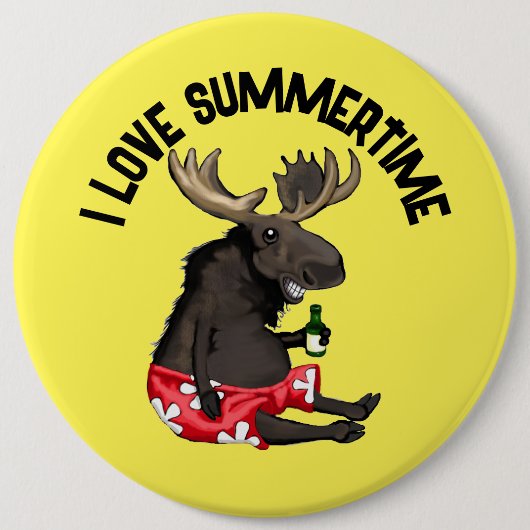 Summertime Moose Button Abzeichen (Vorderseite)