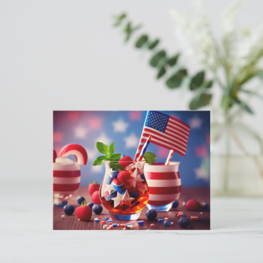 Summertime Patriotic Postkarte (Stehend Vorderseite)