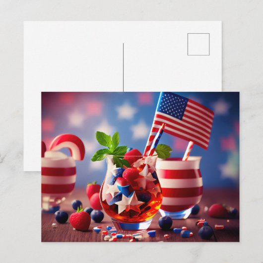 Summertime Patriotic Postkarte (Vorne/Hinten)