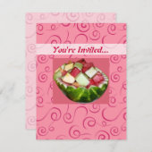 Summertime Picnic Watermelon Fruchtsäfte Rosa Wirb Einladung (Vorne/Hinten)