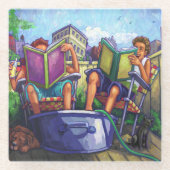 Summertime Reading Art Glasuntersetzer (Vorderseite)