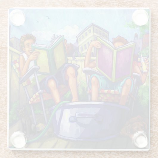 Summertime Reading Art Glasuntersetzer (Rückseite)