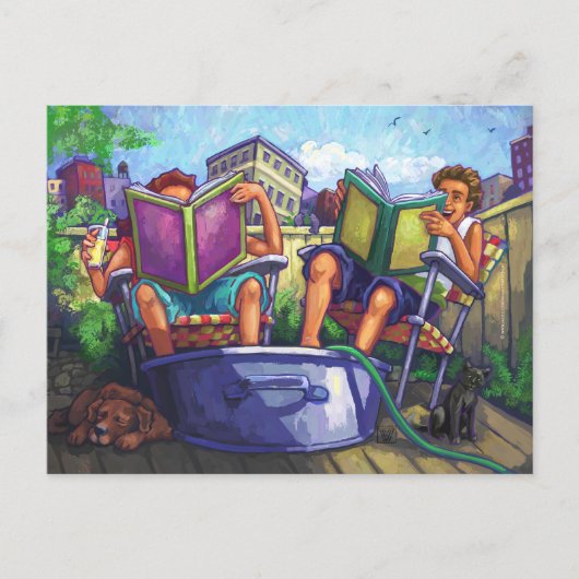 Summertime Reading Art Postkarte (Vorderseite)