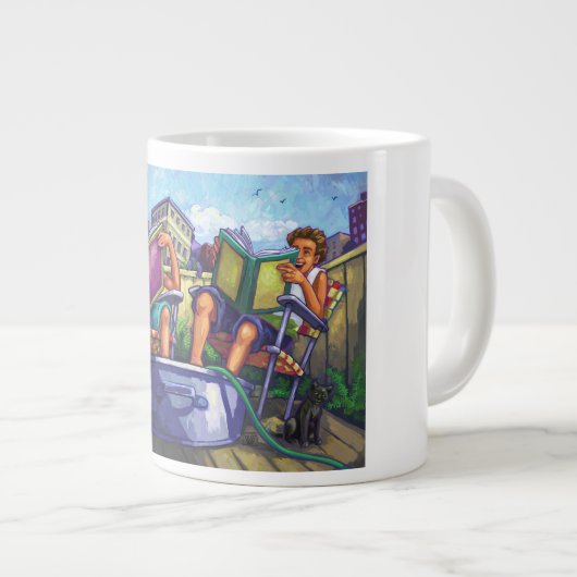 Summertime Reading Jumbo-Tasse (Vorderseite Rechts)