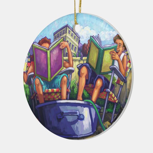 Summertime Reading Keramik Ornament (Links)