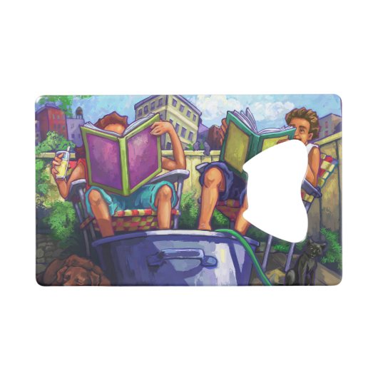 Summertime Reading Kreditkarten Flaschenöffner (Vorderseite (Horizontal))