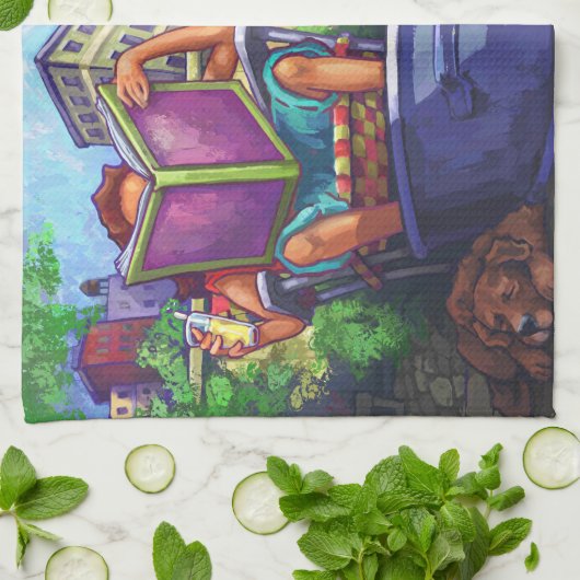 Summertime Reading Küchentuch (Gefaltet)