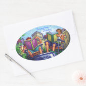 Summertime Reading Ovaler Aufkleber (Umschlag)