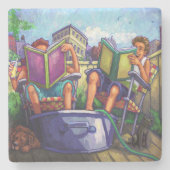 Summertime Reading Steinuntersetzer (Vorderseite)