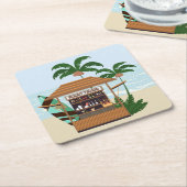 Summertime Resort Tiki Bar am Strand Rechteckiger Pappuntersetzer (angewinkelt)