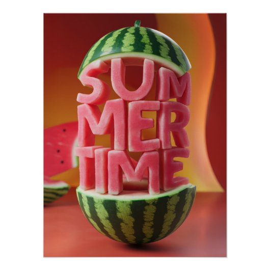 "SUMMERTIME" Watermelon Letters | Vibrant Summer Poster (Vorderseite)