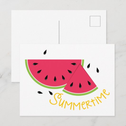 Summertime Watermelon Postkarte (Vorne/Hinten)