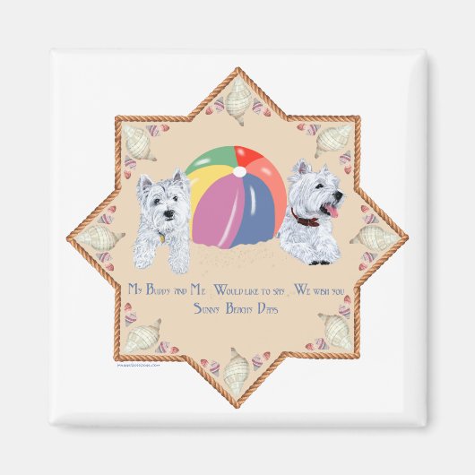 Summertime Westies Sandy Magnet (Vorne)