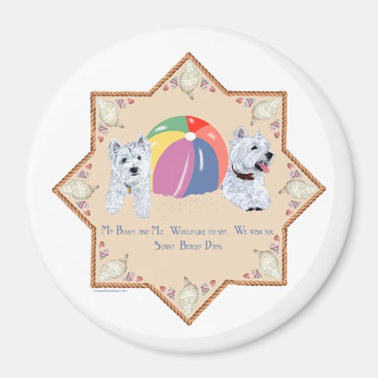 Summertime Westies Sandy Magnet (Vorne)