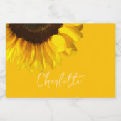 Summertime Yellow Sunflower - Anpassungsname Alkoholflaschenetikett (Einzelnes Label)