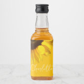 Summertime Yellow Sunflower - Anpassungsname Alkoholflaschenetikett (Vorderseite)