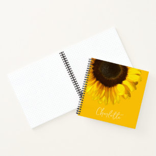 Summertime Yellow Sunflower - Anpassungsname Notizblock