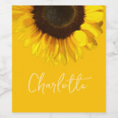 Summertime Yellow Sunflower - Anpassungsname Weinetikett (Einzelnes Label)