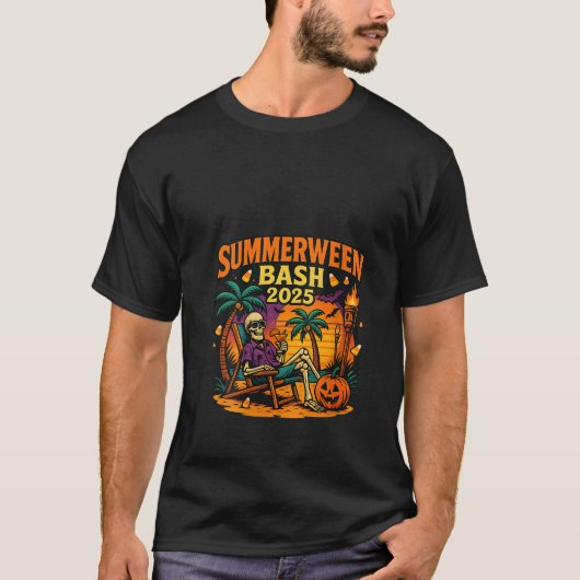 SummerWeen Bash 2025 Skeleton Beach Party H T-Shirt (Vorderseite)