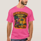 SummerWeen Bash 2025 Skeleton Beach Party Hallowee T-Shirt (Vorderseite)
