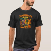 SummerWeen Bash 2025 Skeleton Beach Party Hallowee T-Shirt (Vorderseite)